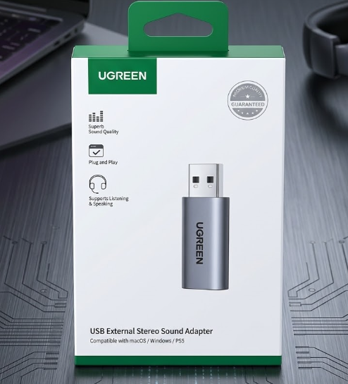 Cáp Chuyển USB 2.0 Sang Jack 3.5mm TRRS Mic & Loa UGREEN 80864 - Card Âm Thanh USB Cho PC, Laptop, PS5